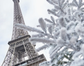 Eiffel Tower in winter, Christmas in Paris