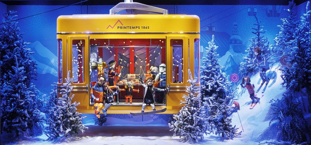 Printemps Christmas Window Display, Christmas in Paris