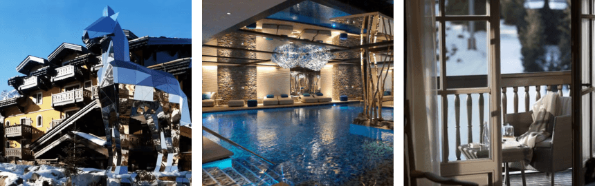 Cheval Blanc Courchevel facade, SPA, room