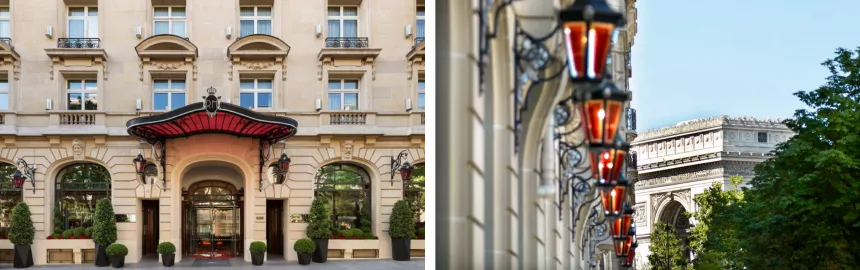 Hôtel Le Royal Monceau paris, Facade and arc de Triomphe view