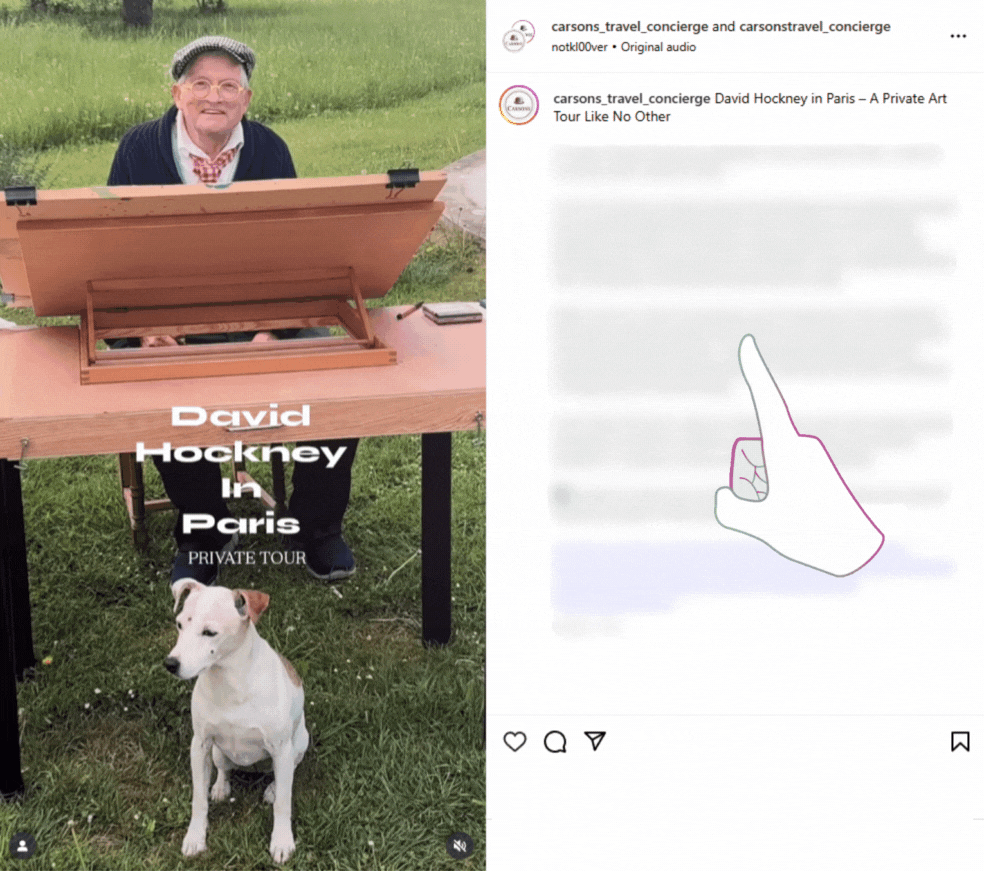 Пост в Instagram о выставке David Hockney 25 в Fondation Louis Vuitton