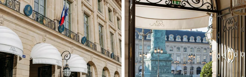 The Ritz Facade and view at Place Vendôme