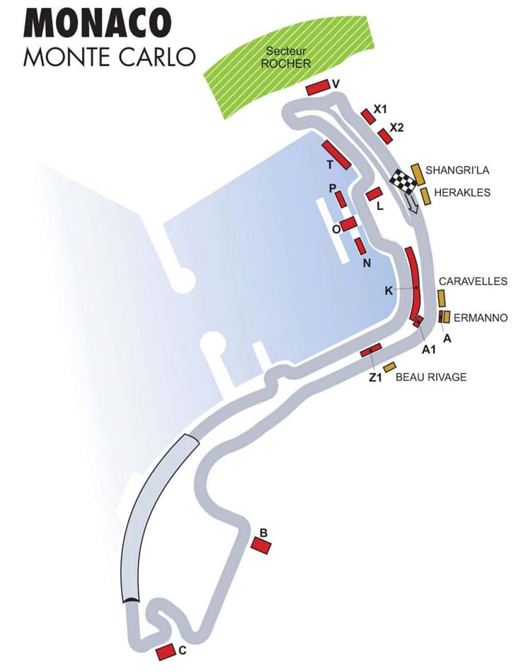 F1 Monaco Grand Prix map
