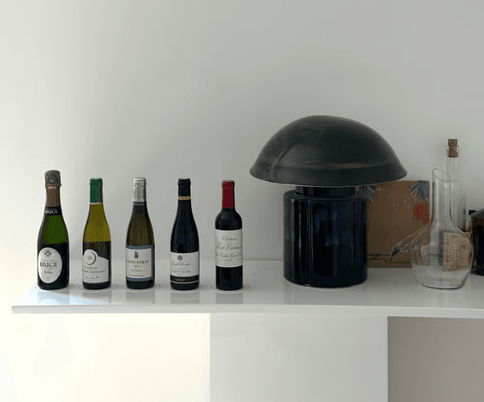 Five French wines served at a private Paris tasting